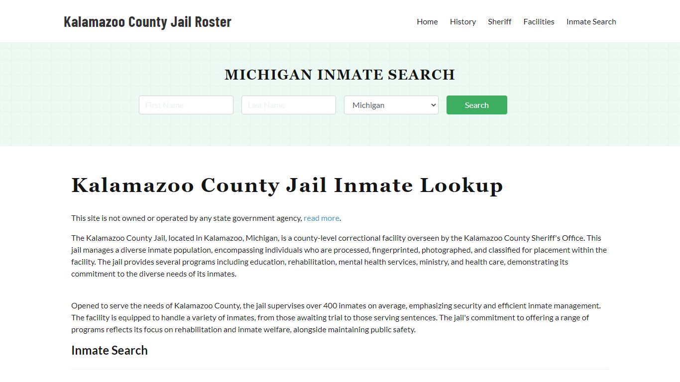 Kalamazoo County Jail Roster Lookup, MI, Inmate Search